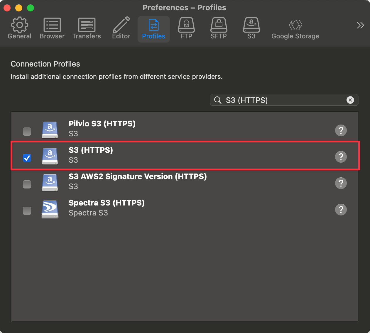 Configure Connection Profile