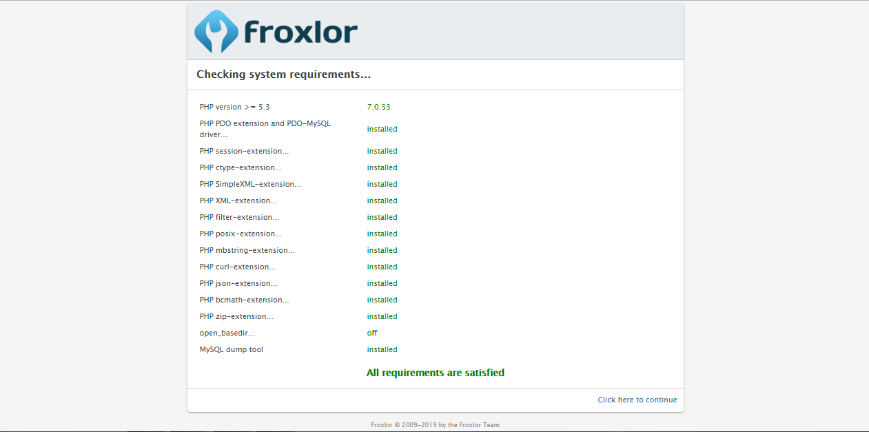 Froxlor Requirements