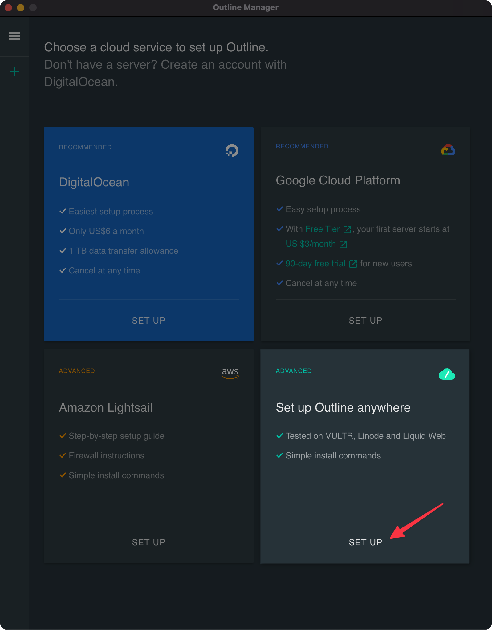 Outline Manager - Add Server